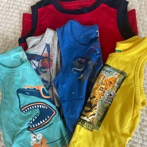 LOT OF 4 TANKS AND 1 SLEEVELESS SHIRT BOYS SIZE 5 TODDLER